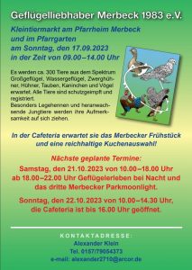 Geflügelzuchtverein Merbeck Kleintiermarkt 2023