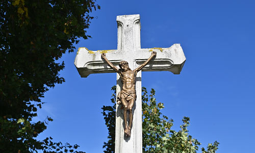 Wegekreuz In Tetelrath an L126 Kreuz genagelt Jesus