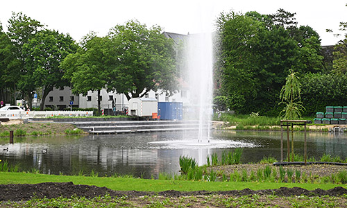 Stadtpark Wegberg mit Wasserfontaine