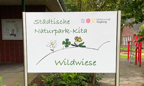 Städtische Naturpark Kita Wildwiese in der Mühlenstadt Wegberg am Standort Merbeck
