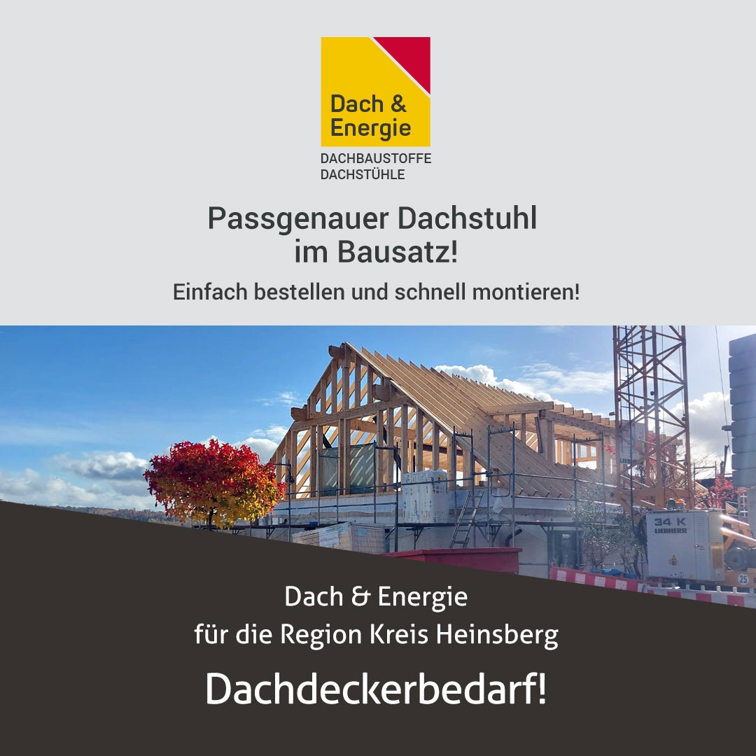 Montagefertige Dachstühle von Dach und Energie in Erkelenz, Kreis Heinsberg, Mönchengladbach, Wegberg, Merbeck