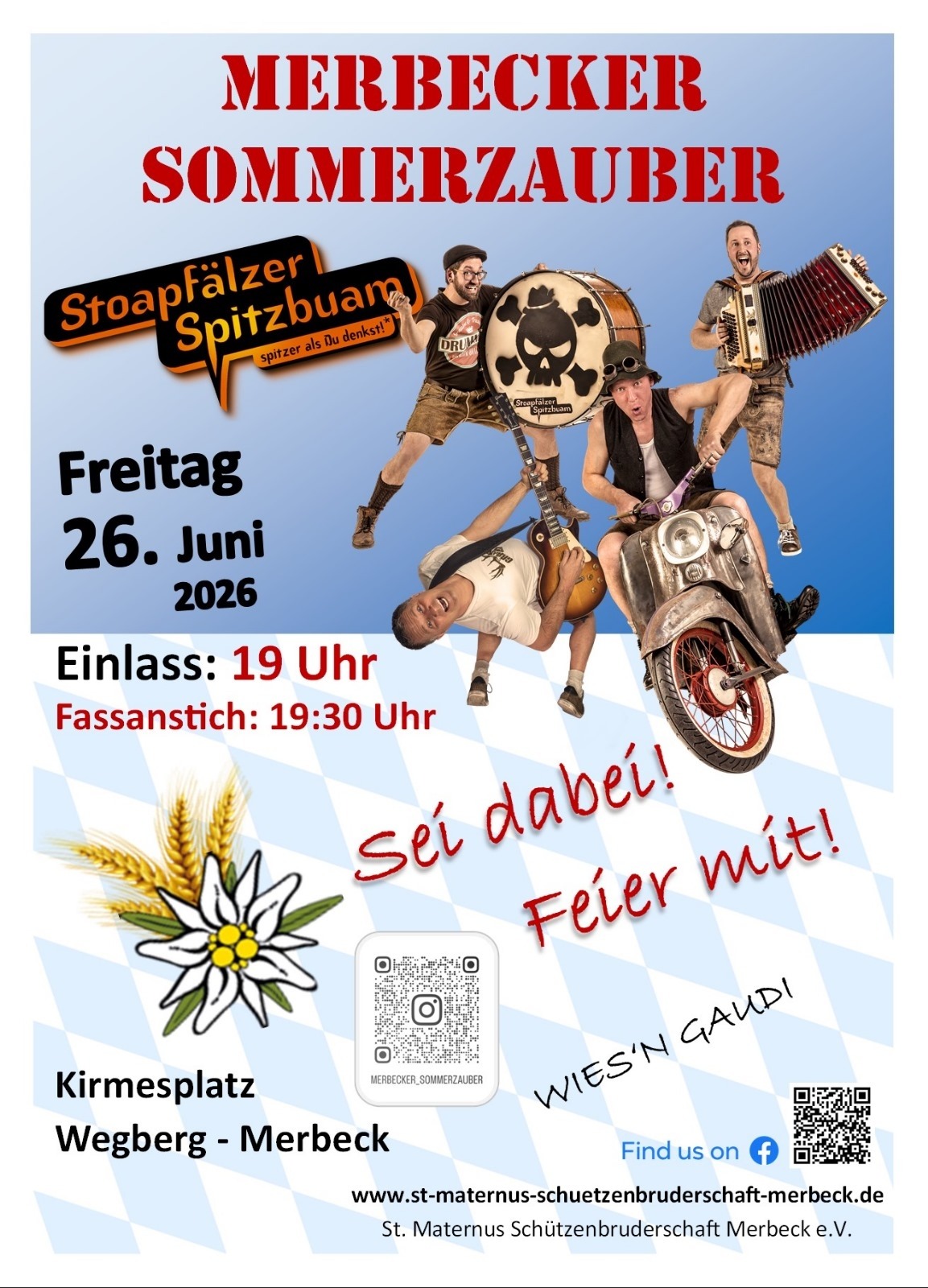 Sommerzauber 2026 in Wegberg Merbeck mit Dirndl und Lederhose - Oktoberfest im Juni!