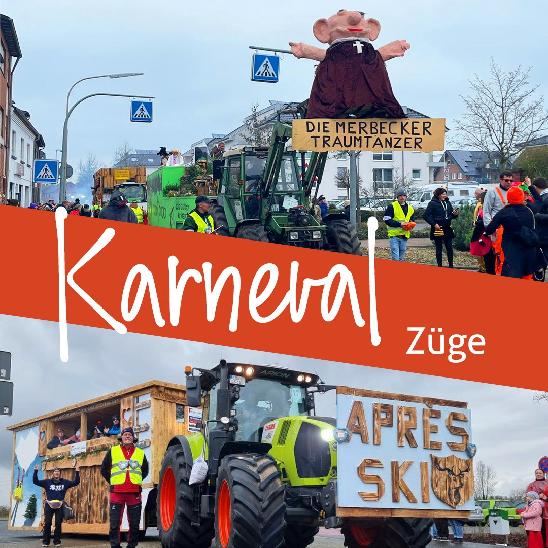 Karneval in Region Wegberg im Kreis Heinsberg. Mit Umzügen, Rosenmontagszug, Biwak, Sitzungen, ... alle wesentlichen Veranstaltungen