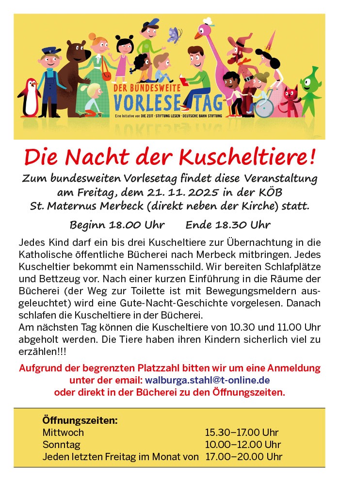 Vorlesetag-KOEB-Merbeck Vorlesetag in der Katholischen öffentlichen Bücherei in Merbeck