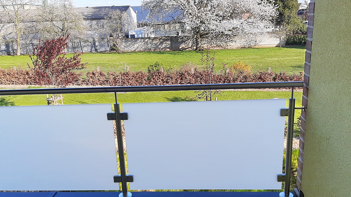 Seniorenwohnung in Wegberg Holtum / zwischen Erkelenz und Mönchengladbach. 64 qm 2 Zimmer und KDB mit Balkon |  Aussicht vom Balkon