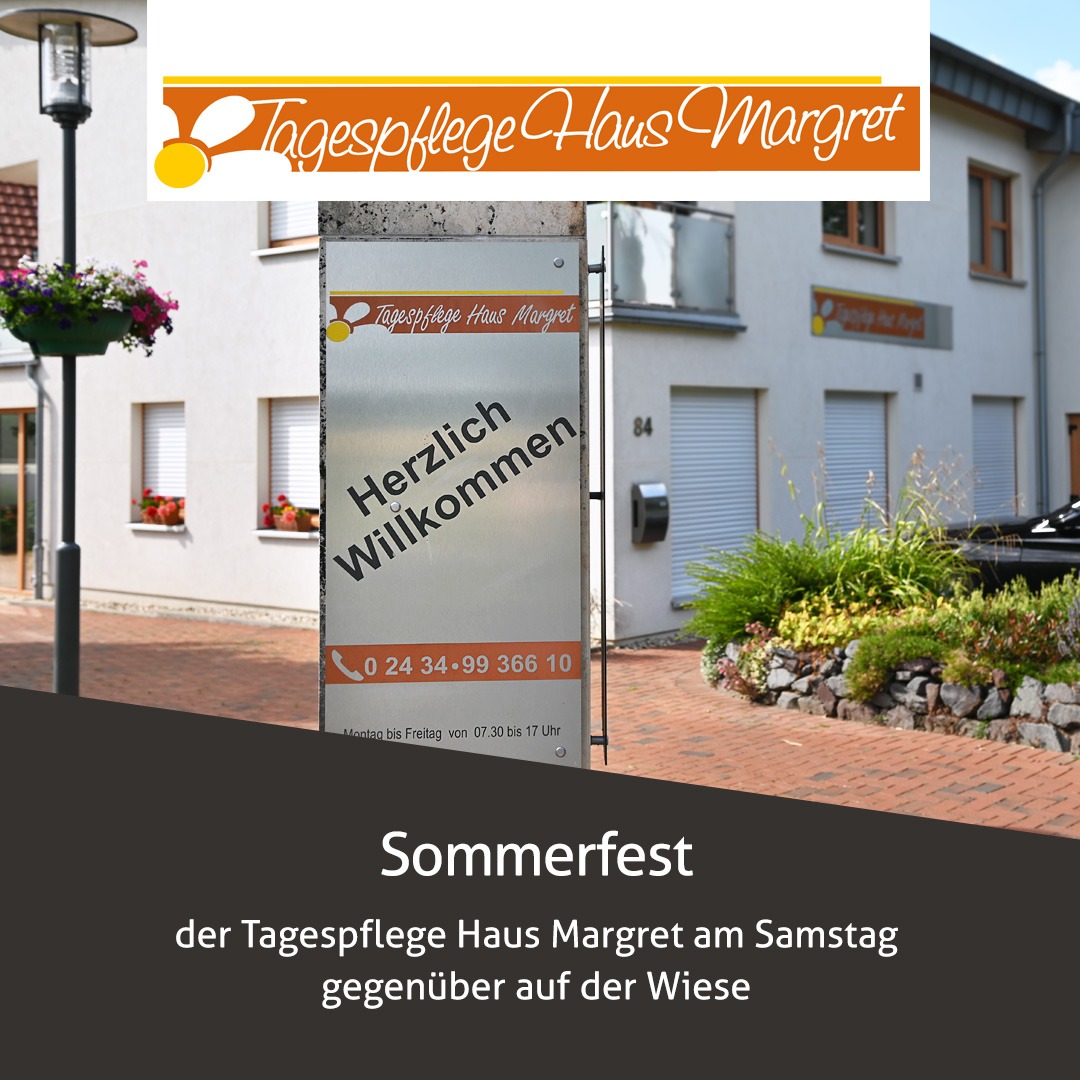 Tagespflege Haus Margret in Merbeck in Wegberg im Kreis Heinsberg, Nähe Erkelenz und Mönchengladbach feiert Sommerfest