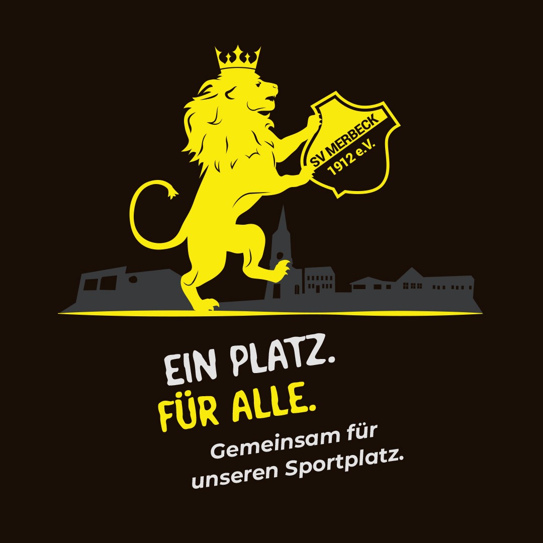 Aktionslogo und Motto für die Spendenaktion rund um den Sportplatz SVM Familie 1912 e.V. Sportverein Wegberg im Kreis Heinsberg / NRW