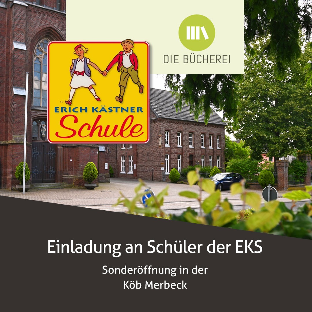 Erich Kästner Schule - Einladung an Schüler für Sonderöffnung in der Bibliothek in Merbeck