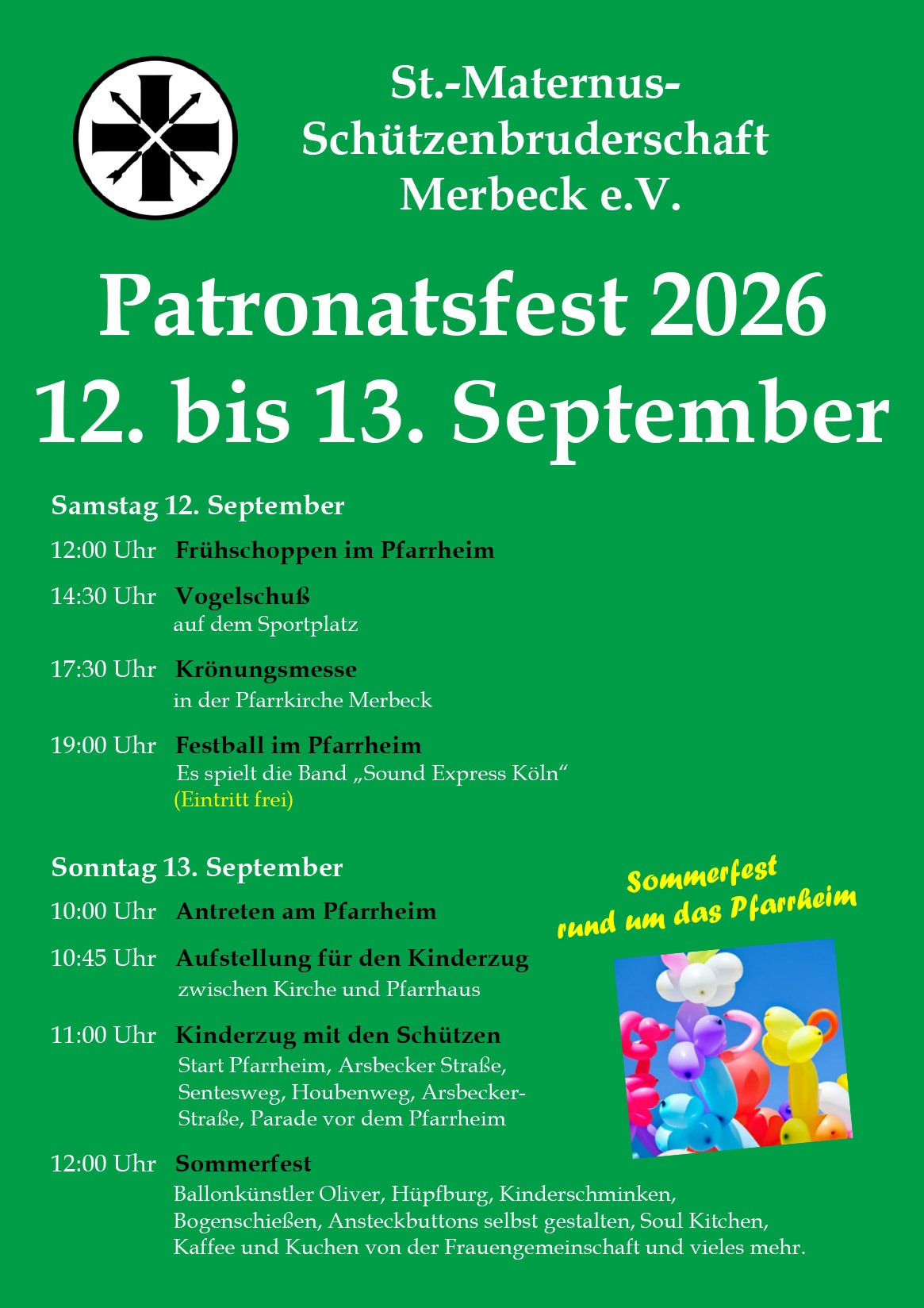 Patronatsfest - Spätkirmes in Wegberg Merbeck im Kreis Heinsberg | Informationen zum Kinderzug