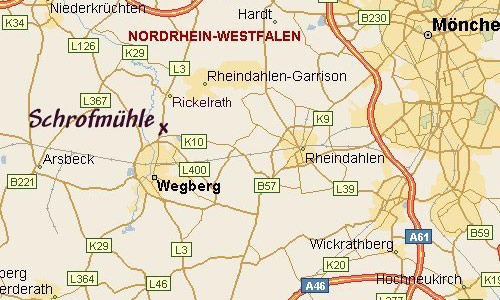 Lageplan Schrofmühle in Wegberg Rickelrath